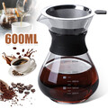Kaffee Glaskaraffe Kaffeezubereiter mit Filter Sieb; Kaffeekanne mit Dauerfilter