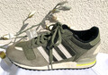 ADIDAS MEN Sneaker Low Top Schnürer Sportschuh oliv weiss Velour Mesh Gr. 42
