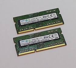 Samsung Notebook RAM 2x 4GB = 8GB 1Rx8 PC3L-12800S So-Dimm DDR3L 1,35V DDR3