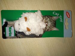 Katzenspielzeug aus Plüsch, mit Catnip und Knisterfolie, Größe 8x7x3,5cm