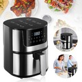 7L 2400W Heißluftfritteuse Fritteuse Heißluft Digitale Edelstahl Air Fryer XXL