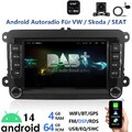 DAB+ CarPlay Android 14Autoradio GPS Für VW Golf 5 6 Passat Polo Touran 4+64GB 