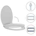 vidaXL Toilettensitz mit Absenkautomatik Hellgrau Oval WC Sitz Toilettendeckel