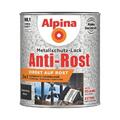 Alpina Metallschutz-Lack Anti-Rost Hammerschlag 2,5 L ca. RAL 9005 Schwarz
