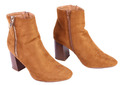 Pimkie Stiefeletten Sock Boots Velours cognac braun Gr. 37 Blockabsatz SH315