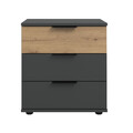Nachtschrank Nachttisch Nachtkonsole grau anthrazit Eiche Boxspringbett hoch