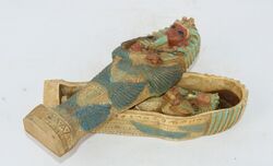 Seltener altägyptischer antiker König Tut Ankh Amun Mumiengrab-Sarg,...