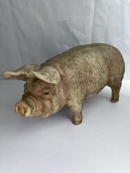 Große Harz Schwein Garten Außendekoration 3D Tierfigur detailliert