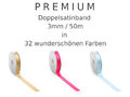 Premium Doppelsatin /Satinband /Schleifenband / Dekoband  3mm/50m