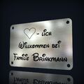 EDELSTAHL TÜRSCHILD NAMENSSCHILD MIT LASERGRAVUR NACH WUNSCH