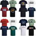 Jack Jones Herren T-Shirt 4er Pack Plus Size Übergröße 2XL 3XL 4XL 5XL 6XL 7 8XL