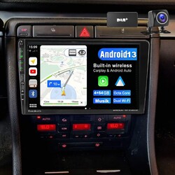 4+64GB Android 13 GPS Autoradio NAVI DAB+ für AUDI A4 S4 RS4 8E RNS-E SEAT EXEO