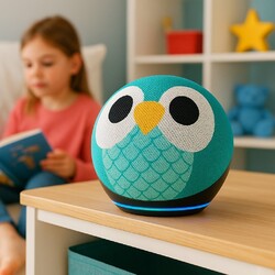 Amazon Echo Dot Kids Edition 5. Gen Smart Lautsprecher - Eulen-Design NEU OVP