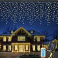 LED Eisregen Lichterkette Schneefall Deko Garten lichterketten Außen 5m/10m/15m
