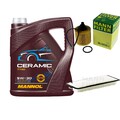 MANN Inspektionspaket 5L MANNOL Ceramic 5W-30 passend für Toyota IQ 1.33