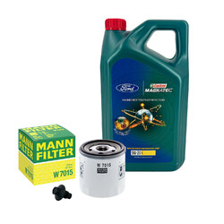 Mann Ölfilter Ford + 5L 5W-20 Castrol für Ford B-C-Max Ecosport Fiesta Focus