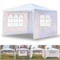 3x3m Pavillon Gartenfest Camping Festival Eventzelt Bier mit 3 Seitenwänden Weiß