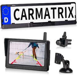 CARMATRIX HD Solar Funk Rückfahrkamera mit 5" Monitor Rückfahrkamera Solarpanel