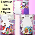 Bastelset für jeweils 8 Figuren, Prinzessinnen, Meerjungfrau, Monster , Basteln