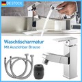 Waschtischarmatur mit Ausziehbar Brause Wasserhahn Waschbecken Bad Mischbatterie