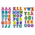 ABC Alphabet Sticker Buchstaben Aufkleber Kinder Lernen Bunt mit Muster
