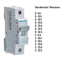 Hager LS Leitungsschutzschalter, Fehlerstromschutzschalter,  1/3P MBN MCN CDA