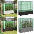 Hochbeet mit Gewächshaus-Aufsatz Rattan-Optik Gemüsebeet Pflanzkasten Garten