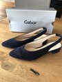 Gabor Slingbacks Slingpumps Pumps 41 7,5 Leder navy blau, wie neu!
