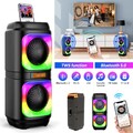Bluetooth 5.0 Lautsprecher RGB Subwoofer Musikbox Boombox Partybox mit Mikrofon