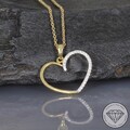 Wert 900 € Brillant Anhänger Herz (0,08 carat) mit Kette 750 18 Karat Gelb Go...