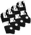 20x Schwarze Herren Kellner Socken 80% Baumwolle Spitze handgekettelt