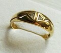 Goldring Gelbgold  Ring 333 mit elegante Zirkonia, Gr. 56, Art Deco, Top 🌺🌺🌺