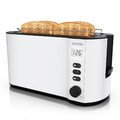 Arendo MANHA 4 Scheiben Edelstahl Langschlitz Toaster 1500W LCD Display Weiß