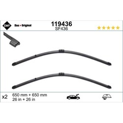 Wischblatt SWF 119436 ORIGINAL VISIOFLEX SET für PORSCHE VW, vorne