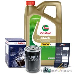 BOSCH ÖLFILTER+5L CASTROL EDGE 5W-30 LL FÜR AUDI A4 8D B5 8E B6 B7 1.8 T # # # INKL. ÖLABLASS-SCHRAUBE MIT DICHTRING # # #