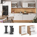 Schubladenunterschrank Küchenschrank Küchenzeile R-Line 60 cm Eiche Weiß Vicco