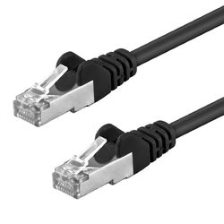 CAT.5e F/UTP Kabel 1m geschirmt schwarz Patchkabel LAN DSL Netzwerkkabel