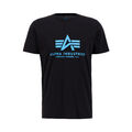 Alpha Industries Basic Herren T-Shirt Schwarz/Blau Baumwolle (100501-93)