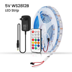 5V WS2812B LED Stripe RGB Leiste Streifen 5050 Band Lichterkette Adressierbare