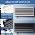 Design Heizkörper Röhren Paneelheizkörper Doppellagig Horizontal Chrom Ventil