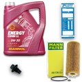 MANN Ölfilter + 5L Mannol Energy Combi LL 5W-30 + Schraube für VW 504.00 507.00