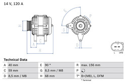 Lichtmaschine Generator für VW CALIFORNIA T4 Camper LT 28-46 II Kasten