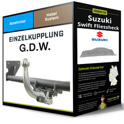 Abnehmbare Anhängerkupplung für SUZUKI Swift Fliessheck 23- VI Typ ZD/ZC G.D.W.Jetzt 10% sparen mit dem Code: PARTS2025
