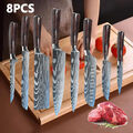  8 Stück Küchenmesser Set Edelstahl japanischer Damaskus -Stil Chefkoch Cleaver