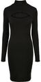 Urban Classics Damen Ladies Stretch Jersey Cut-Out Turtleneck Dress Black