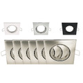 LED Einbaustrahler Rahmen GU10 Fassung 6er Pack Set 230V Eckig schwenkbar EDO