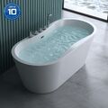 Badewanne freistehend 180cm Standbadewanne Oval Wanne Badewanne mit Armatur V602