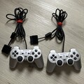 2x Original Sony PlayStation 2 Dualshock 2 Controller Silber SCPH-10010 PS2 def.