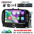 7" Android 14 2+64G Autoradio mit Carplay DAB+ GPS NAV Kamera Für Fiat 500 16-19