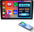4+64GB 2 DIN 9" Autoradio mit Wireless Android Auto Carplay GPS Navi WIFI 4Core